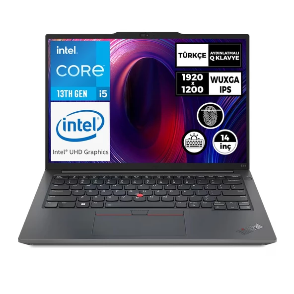 Lenovo ThinkPad E14 Gen 5 Intel Core i5-1335U 16GB 512GB SSD 14" WUXGA Windows 11 Pro Taşınabilir Bilgisayar 21JLS20MTX 015