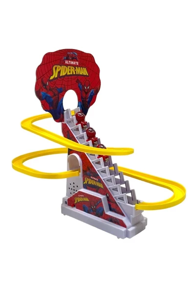 Dön Dolaş Spiderman Oyunu Merdivenden Çıkıp Kaydıraktan Kayan Spiderman Işıklı Müzikli - 2