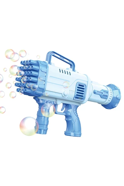 Pilli Roket Atar Köpük Tabancası 32 Delikli Bazooka Bubble Machine - 5