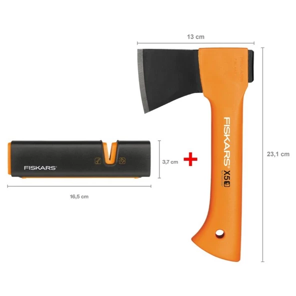 Fiskars Parçalama Baltası Xxs-X5 + Balta ve Bıçak Bileyici