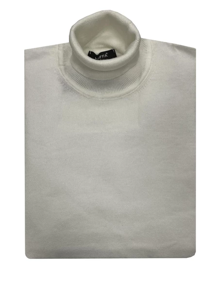 Erkek Slim Fit Ekru Boğazlı Erkek Triko-7040