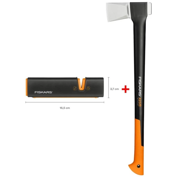 Fiskars Yarma Baltası Xl X25 + Balta ve Bıçak Bileyici