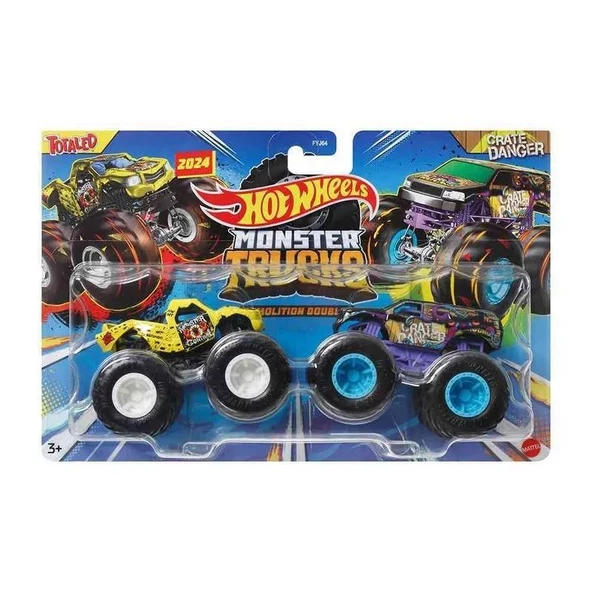 Hot Wheels Monster Trucks 1:64 Güçlü İkili Arabalar TOTALED - CRATE DANGER FYJ64-HWN57 - 5