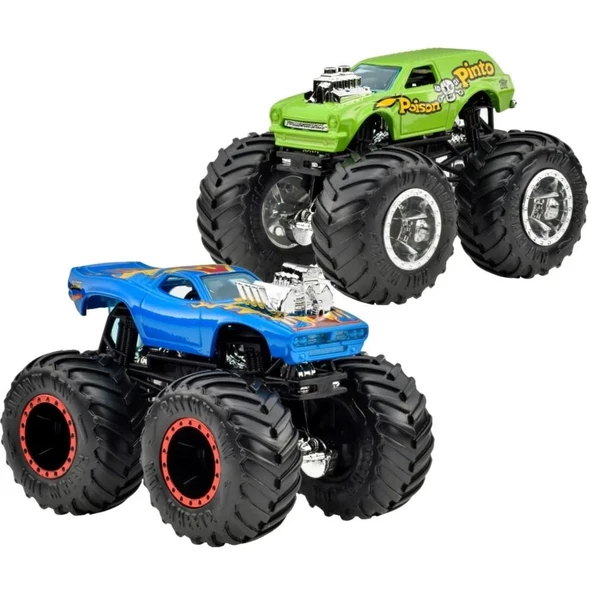 Hot Wheels Monster Trucks 1:64 Güçlü İkili Arabalar POİSON PİNTO - RODGER DODGER FYJ64-HWN70 - 2