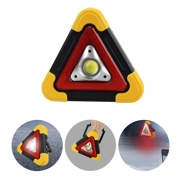 500 Lumen Solar Şarjli Çok Fonksi̇yonlu Reflektör Işikli İkaz Lambasi - 3