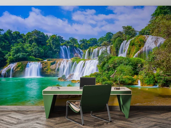 Deniz ve Şelale Temalı Duvar Kağıdı - Resim 4