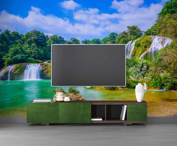 Deniz ve Şelale Temalı Duvar Kağıdı - Resim 3