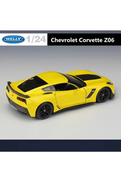 CHEVYROLET CORVETTE Z06 1/24 SARI RENK MODEL ARABA KOLEKSİYON - 5