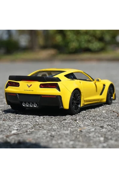 CHEVYROLET CORVETTE Z06 1/24 SARI RENK MODEL ARABA KOLEKSİYON - 7