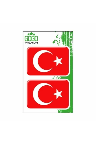 GOGOPREMİUM TÜRK BAYRAĞI 3 (4X6 cm) İKİLİ DAMLA ETİKET