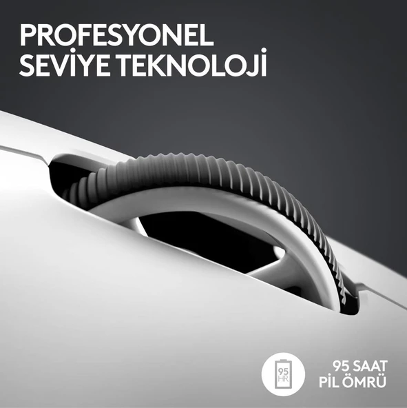 Logitech G PRO X Superlight 2 910-006639 Beyaz Lightspeed Hero Şarjlı Optik Kablosuz Oyuncu Mouse - Teşhir - 4