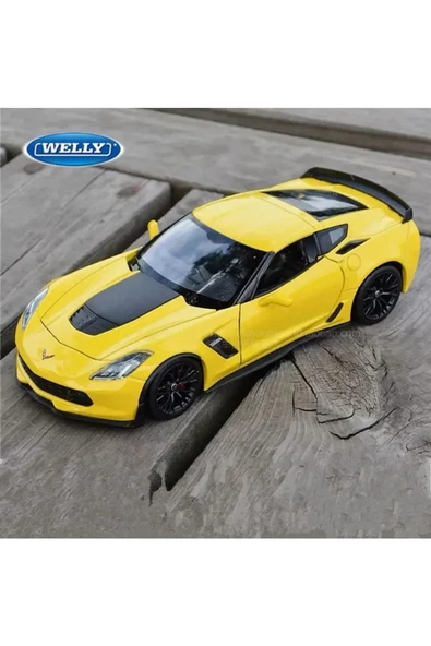 CHEVYROLET CORVETTE Z06 1/24 SARI RENK MODEL ARABA KOLEKSİYON - 6