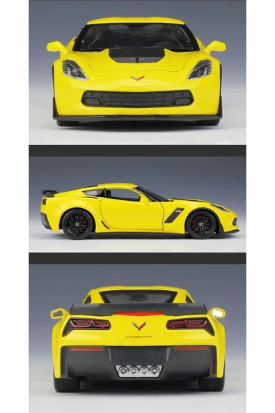 CHEVYROLET CORVETTE Z06 1/24 SARI RENK MODEL ARABA KOLEKSİYON - 3