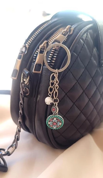 Anahtarlık Cam Nazar Boncuklu Çanta Cüzdan Süsü Aksesuar - Resim 5