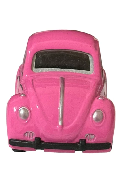 METAL ÇEK BIRAK PEMBE RENK MİNİ VOSVOS ARABA 8 CM HEDİYE KOLEKSİYON - 6