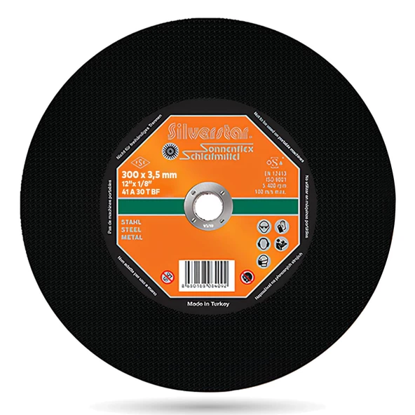 Sonnenflex Metal Kesici Taş Disk Taşlama Tezgah Kesme Spiral Demir Kesme Diski 300x3.5 mm - 4