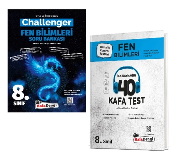 KAFA DENGİ YAYINLARI 8. Sınıf Challenger Fen Bilimleri Soru Bankası + Fen Bilimleri Kafa Test