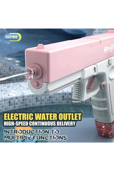 Elektrikli Otomatik Atış Yapan Su Tabancası 10 Metre Menzilli 500 Ml. Depolu 20 Cm. - 2