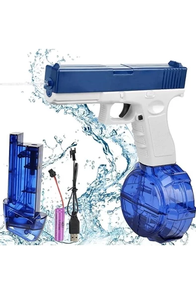 Elektrikli Otomatik Atış Yapan Su Tabancası 10 Metre Menzilli 500 Ml. Depolu 20 Cm. - 4