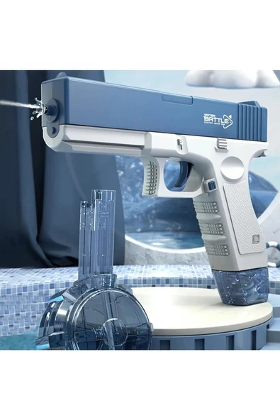 Elektrikli Otomatik Atış Yapan Su Tabancası 10 Metre Menzilli 500 Ml. Depolu 20 Cm. - 3