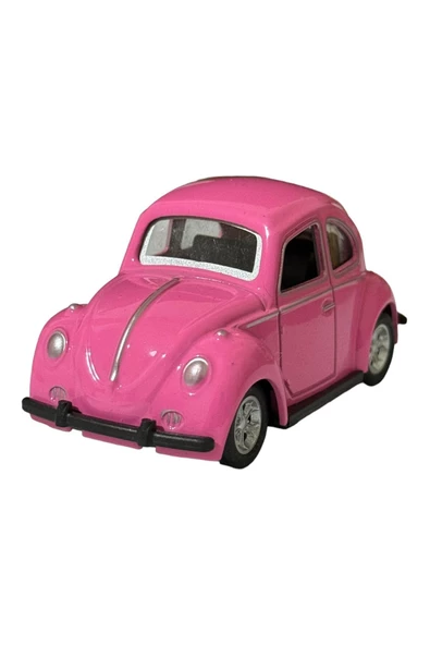 METAL ÇEK BIRAK PEMBE RENK MİNİ VOSVOS ARABA 8 CM HEDİYE KOLEKSİYON - 4