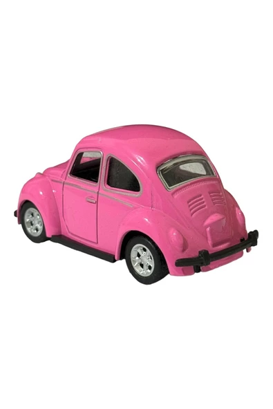 METAL ÇEK BIRAK PEMBE RENK MİNİ VOSVOS ARABA 8 CM HEDİYE KOLEKSİYON - 3