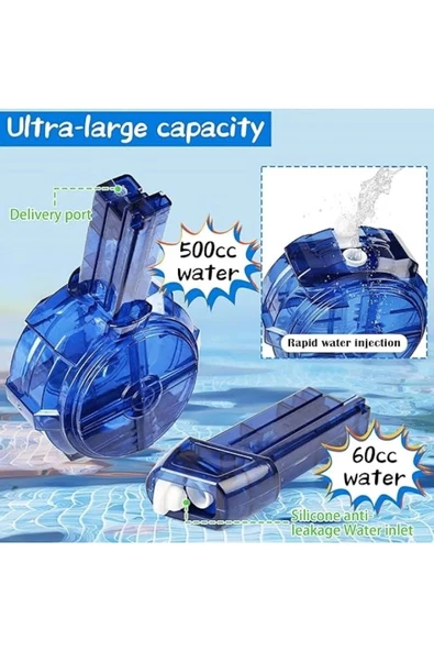 Elektrikli Otomatik Atış Yapan Su Tabancası 10 Metre Menzilli 500 Ml. Depolu 20 Cm. - 6