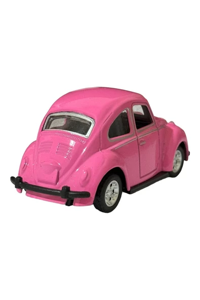 METAL ÇEK BIRAK PEMBE RENK MİNİ VOSVOS ARABA 8 CM HEDİYE KOLEKSİYON - 2
