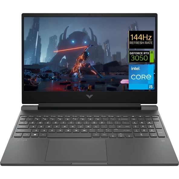 HP VICTUS GAMING 15-FA0011NT INTEL I5 12450H 16GB DDR4 3200MHz 512 GB PCIe Gen4 NVMe M.2 SSD  4GB GDDR6 RTX3050 15.6" FHD IPS 144Hz FreeDOS