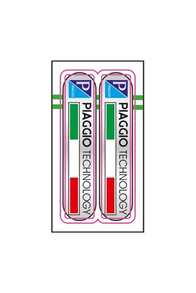 GOGOPREMİUM PIAGGIO DÖRTGEN BEYAZ DAMLA STICKER