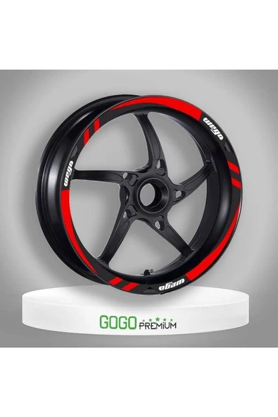 GOGOPREMİUM TVS WEGO 110 2012 - 2022 UYUMLU KIRMIZI 1 SET JANT ŞERİDİ