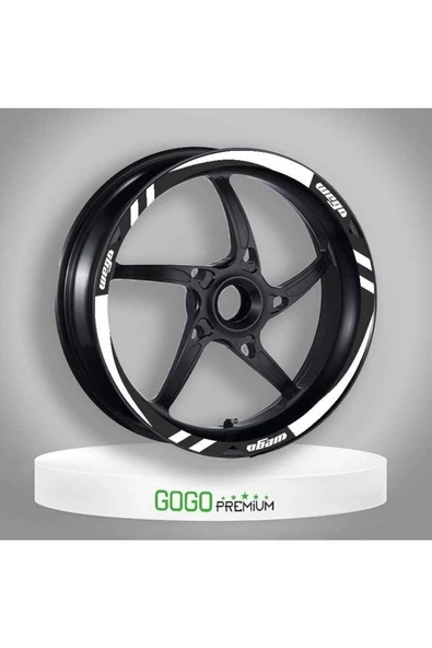 GOGOPREMİUM TVS WEGO 110 2012 - 2022 UYUMLU BEYAZ 1 SET JANT ŞERİDİ