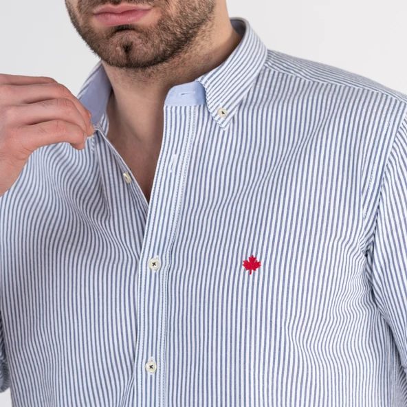 PAUL MARTİN REGULAR FİT GOFRE KUMAŞ ERKEK GÖMLEK - 11