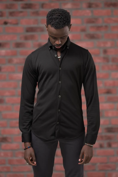 Advante İnce Fitilli Full Likralı Yaka Düğmeli Mevsimlik Slimfit Gömlek - Resim 8