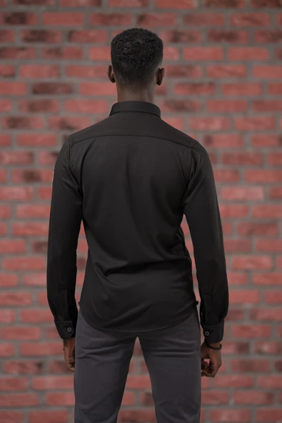 Advante İnce Fitilli Full Likralı Yaka Düğmeli Mevsimlik Slimfit Gömlek - Resim 10