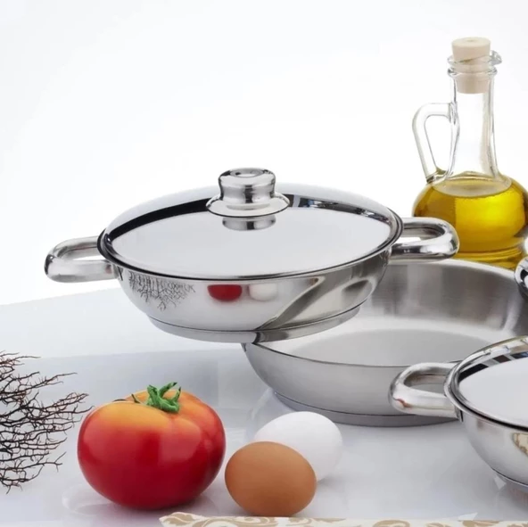 Gülsan 6 Parça Çelik Kapaklı Omlet Set - 2
