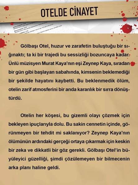 DEDEKTİF VAKA ÇÖZME OYUNU OTEL CİNAYETİ ZEYNEP KAYA DOSYASI - 2