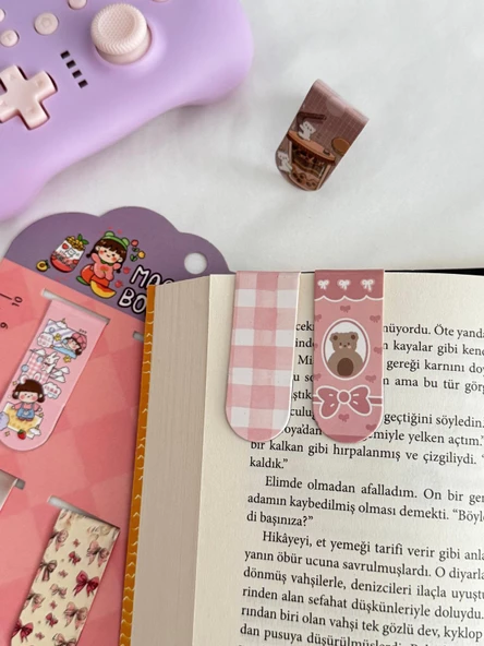 Kawaii Ribbon Magnetic Bookmark / Kitap Ayracı 6lı Set - 3