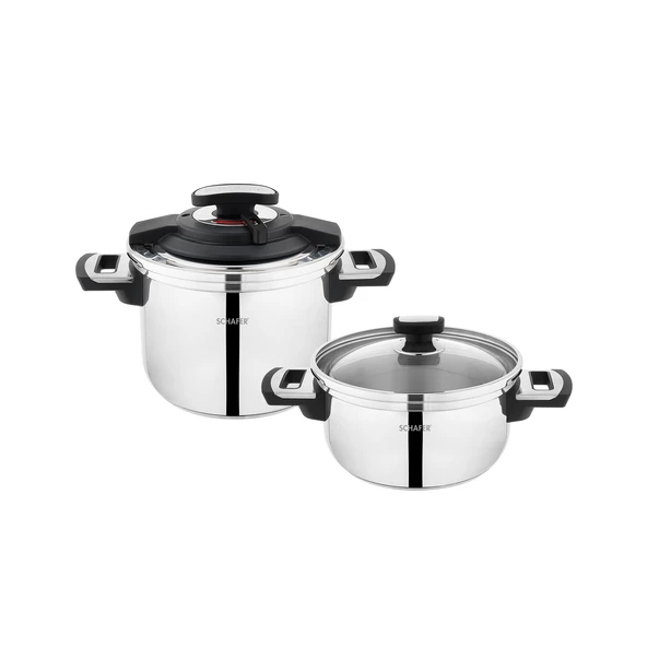 Schafer İn-Safe 2 li Düdüklü Tencere Seti 4 Parça-Siyah - 7