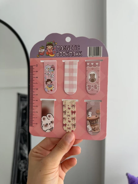 Kawaii Ribbon Magnetic Bookmark / Kitap Ayracı 6lı Set