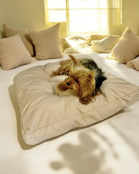 Mini Beige Kedi Köpek Minderi 65 x 65 cm - 2