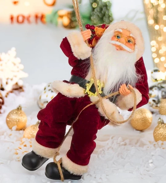 Yılbaşı Süsü Noel Baba Biblo Figür Büyük Boy 45cm - Asma ipi ile 78 cm - 4