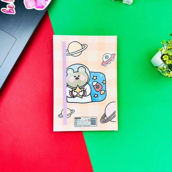 SPACE BEAR TASARIM LASTİKLİ ÇİZGİSİZ DEFTER - 3
