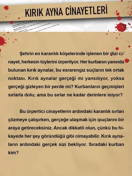 DEDEKTİF VAKA ÇÖZME OYUNU KIRIK AYNA CİNAYETLERİ VAKASI SERİ KATİL DOSYASI - 2
