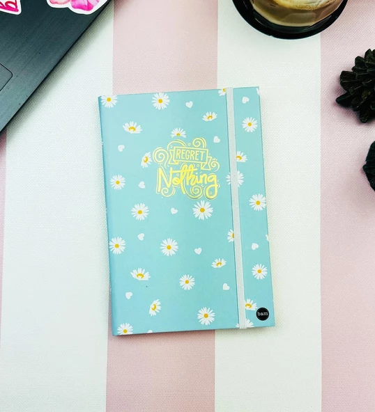 REGRET NOTHİNG TASARIM LASTİKLİ ÇİZGİSİZ DEFTER - 2