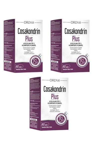Orzax Cosakondrin Plus 60 Tablet x 3 Adet ürün görseli