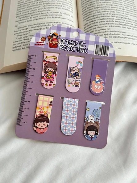 Kawaii Magnetic Bookmark / Kitap Ayracı 6lı Set - 3
