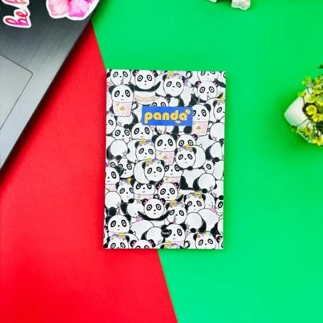 PANDA PATTERN TASARIM LASTİKLİ ÇİZGİSİZ DEFTER