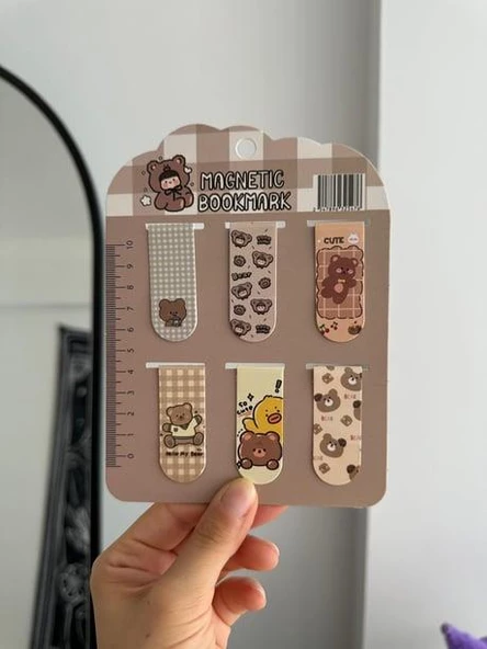 Cute Bear Magnetic Bookmark / Kitap Ayracı 6lı Set