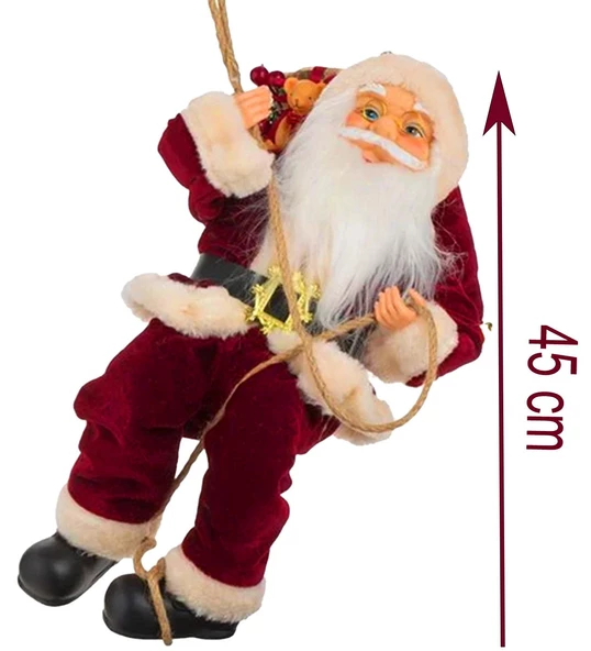 Yılbaşı Süsü Noel Baba Biblo Figür Büyük Boy 45cm - Asma ipi ile 78 cm - 5